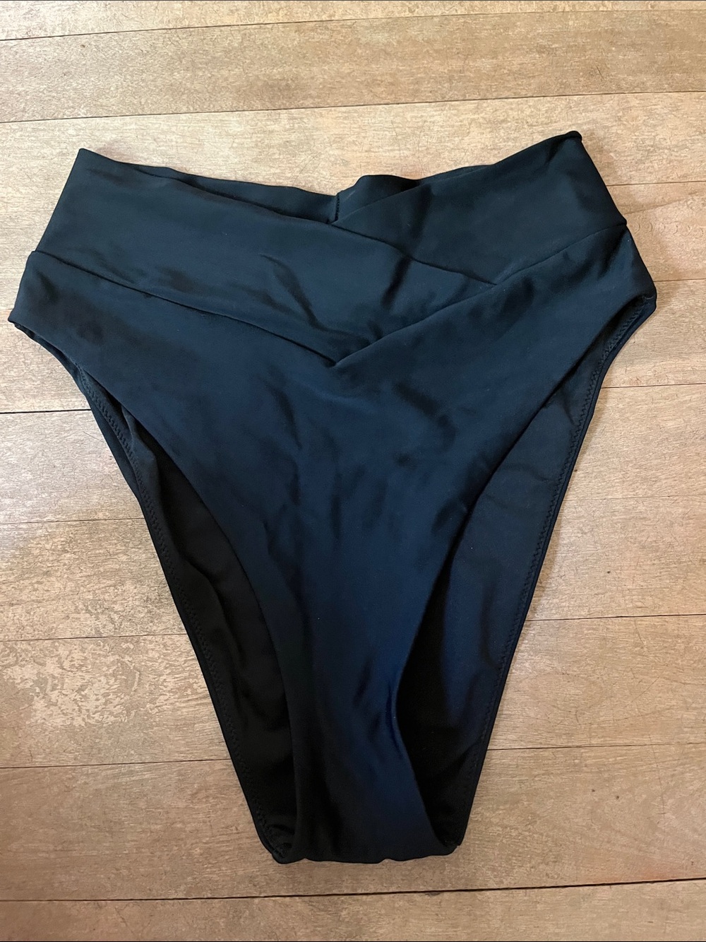 aerie Black High-Waist V-Front Bikini Bottom